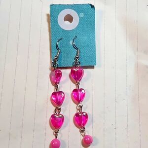Pink dangle earrings